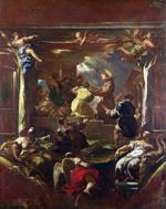 欧洲12-19世纪油画六_GIORDANO, Luca - Saint Anthony of Padua restores the Foot of a Man